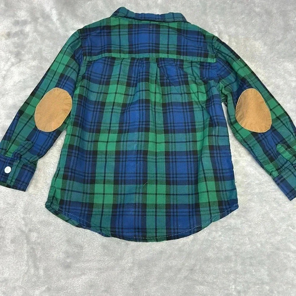 Gymboree - long sleeve plaid button down flannel/cotton shirt. Size 2T - Picture 4 of 4